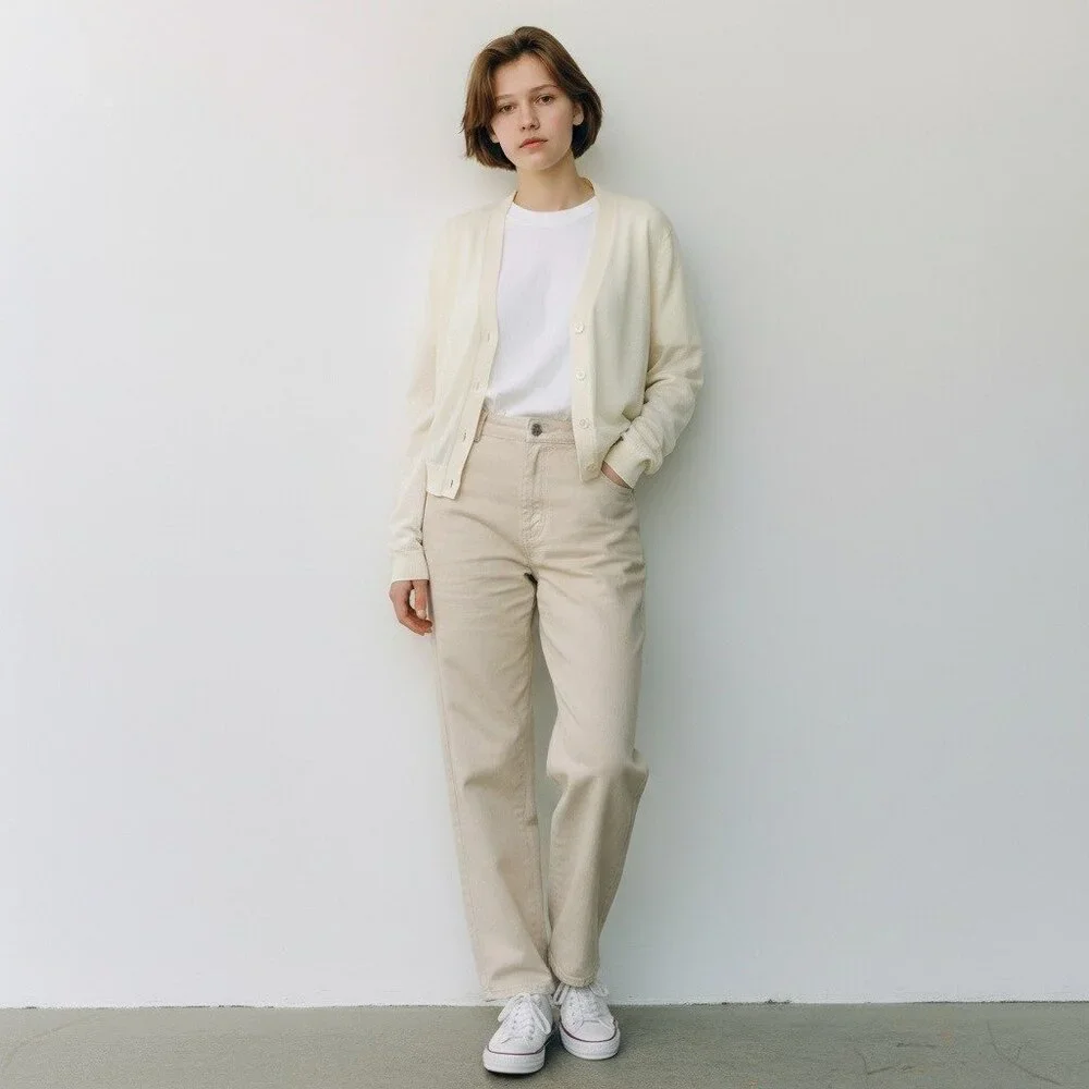 A New Day Womens Cream Button-Front Casual Cardigan Sweater Lightweight Small - Picture 2 of 12
